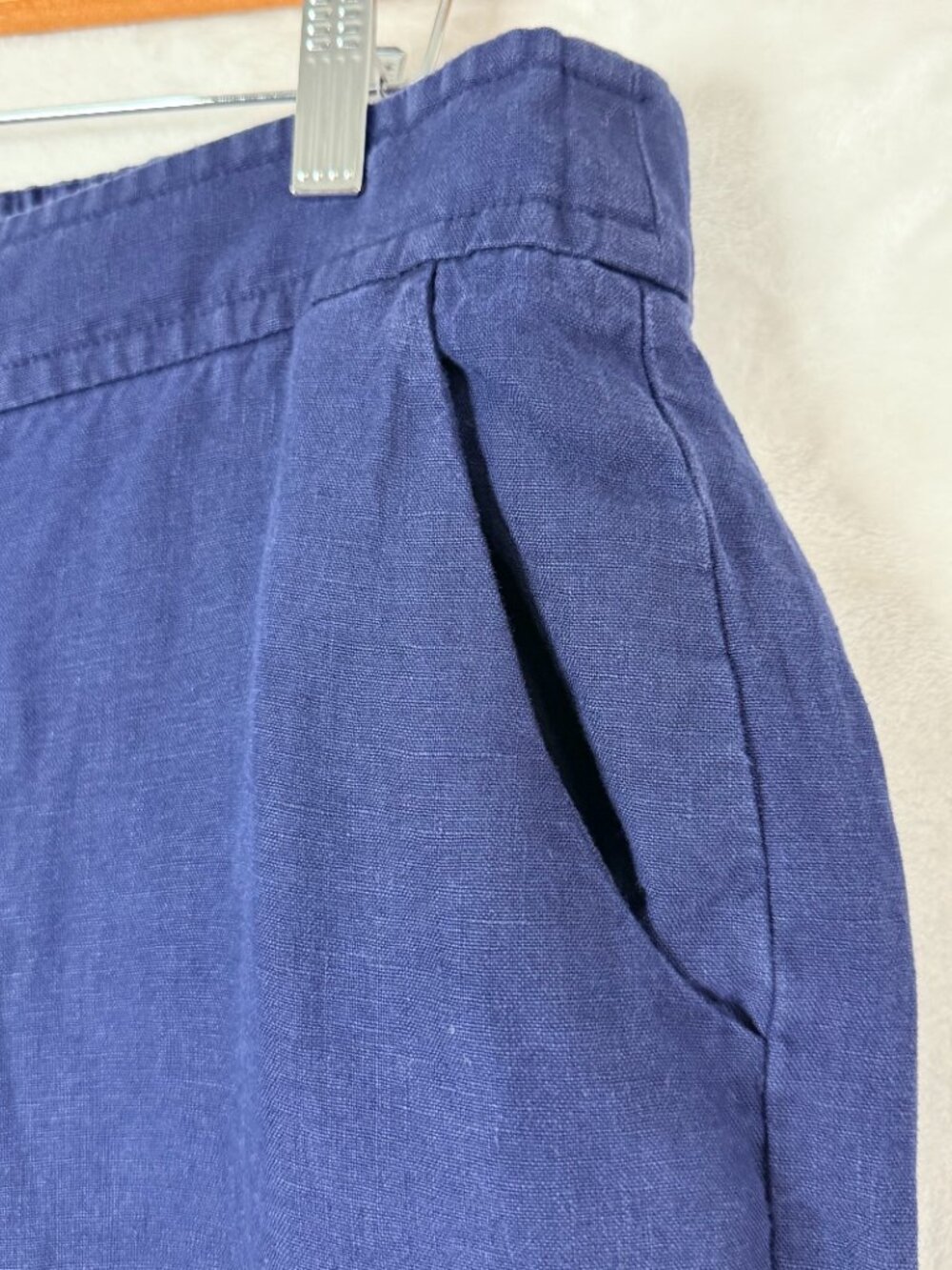 CHICOS Linen Scallop Hem Summer Coastal Resort Office Classic Fit Crop Pants 2.5 - Picture 4 of 6